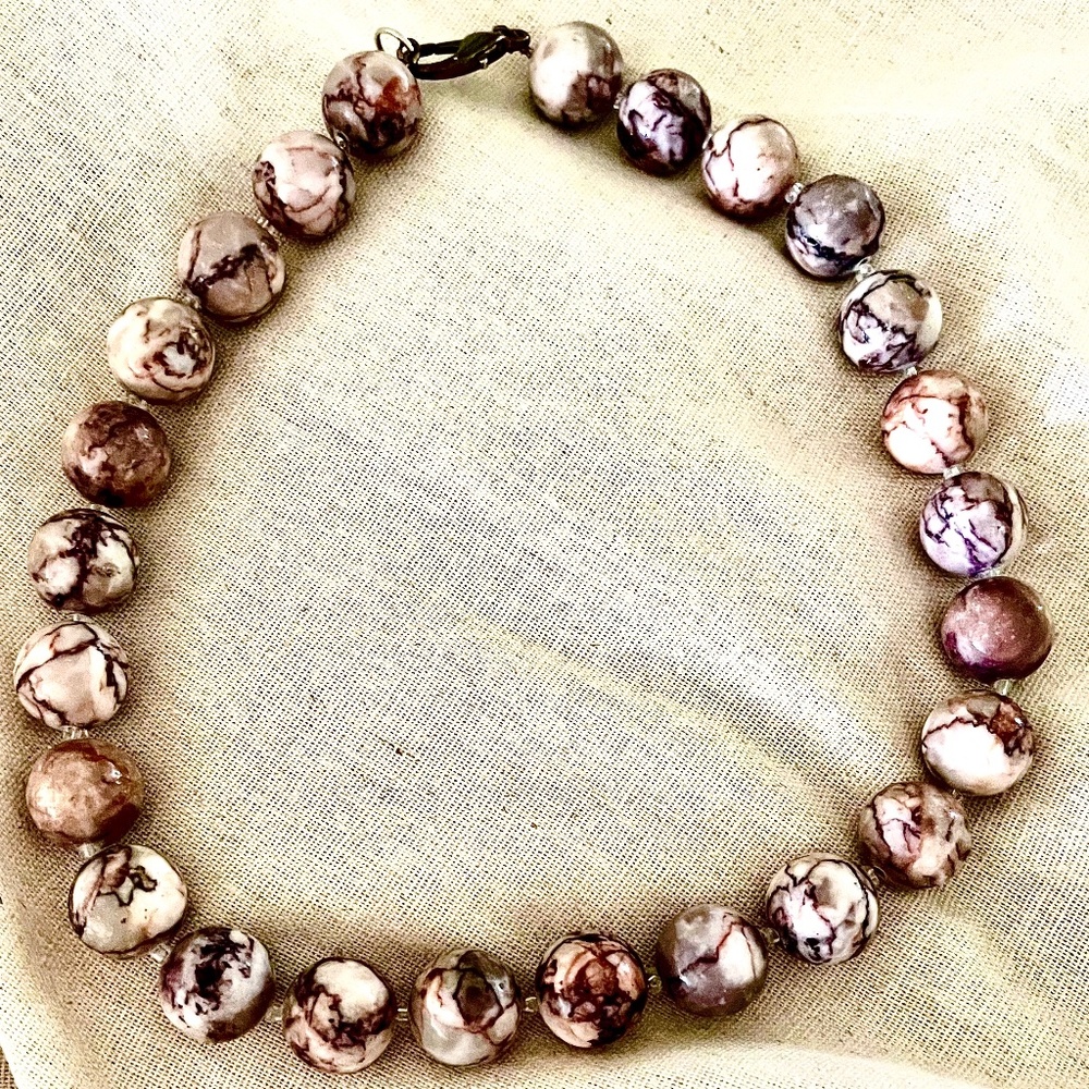 Natural Petrified Wooden Opal necklace